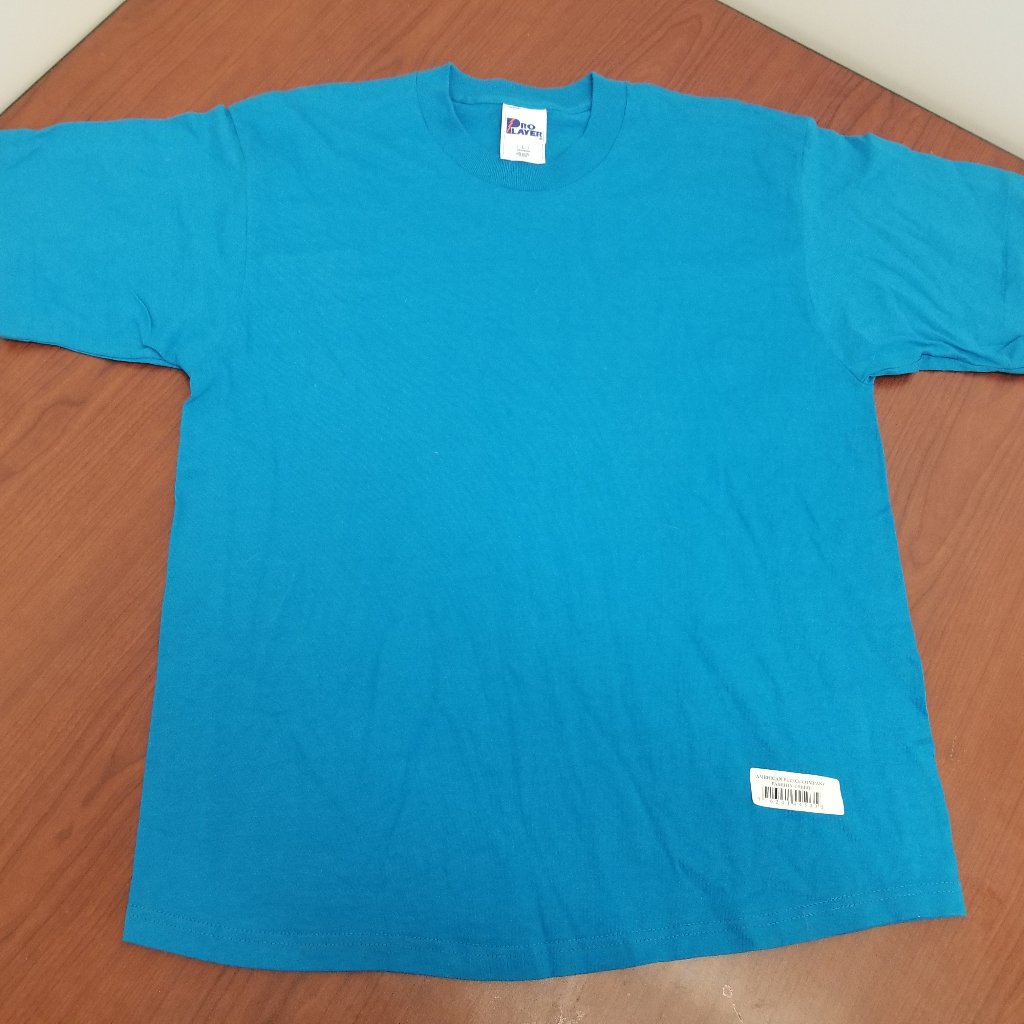 Vintage Pro Player Tee 90s Solid Blue Brand New L